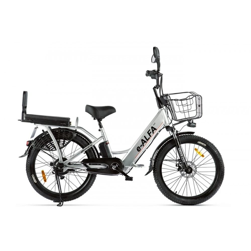 Электровелосипед GREEN CITY e-ALFA Fat Серебристый