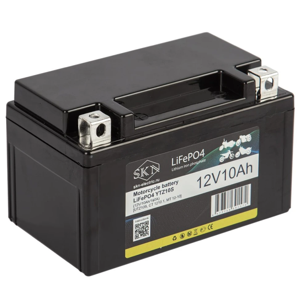 Аккумулятор для мототехники SKN LiFePO4 YTZ10S (12V/10Ah/190A) [UTZ10S, CT 1210.1, MT 12-10]