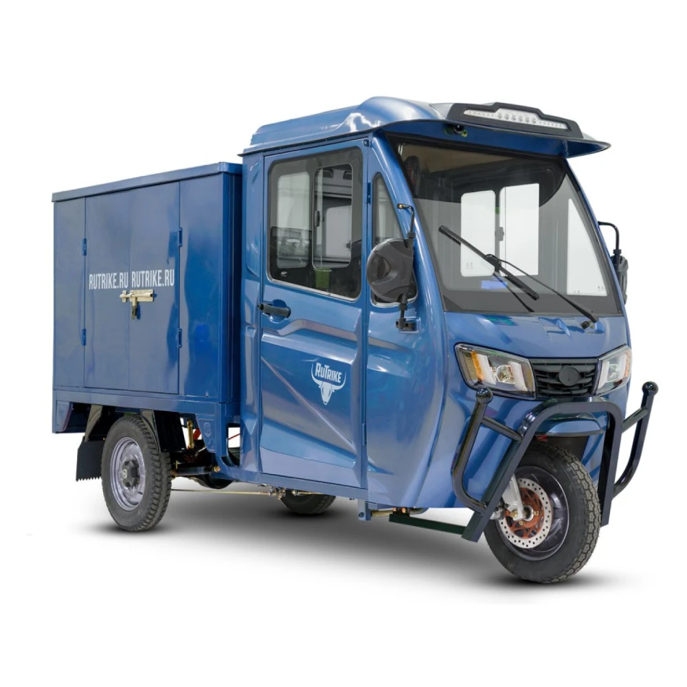 Грузовой электротрицикл Rutrike КАРГО Кабина Дуал NEXT темно-синий матовый